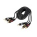 Шнур 3 RCA - 3 RCA, 3м, черный, Gold REXANT