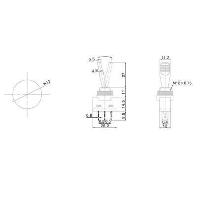 Тумблер 12V 20А (3c) ON-OFF однополюсный с зеленой подсветкой (ASW-13D) REXANT
