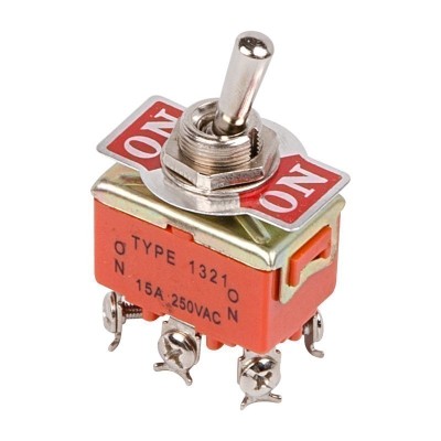Тумблер 250V 15А (6c) ON-ON двухполюсный(KN-202)REXANT (в упак. 1шт.)