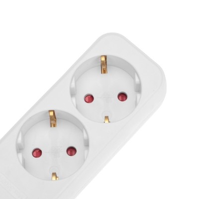 Удлинитель STANDARD 3 гнезда, 5м, 3х1,0мм², с/з, с выключателем, белый REXANT