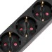 Удлинитель STANDARD 3 гнезда, 5м, 3х1,0мм², с/з, с выключателем, черный REXANT