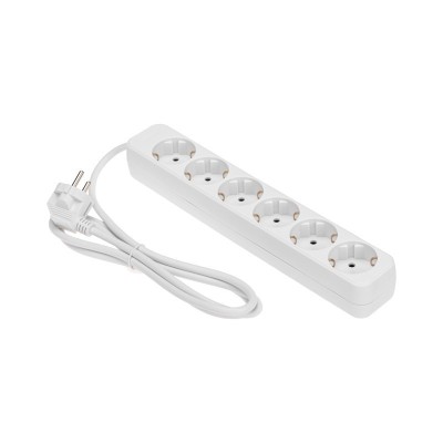Удлинитель STANDARD 6 гнезд, 1,5м, 3х1,0мм², с/з, белый REXANT