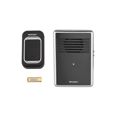 Беспроводной дверной звонок RX-30 c цифровым кодированием 25 мелодий 150м кнопка IP44 (черный) REXANT