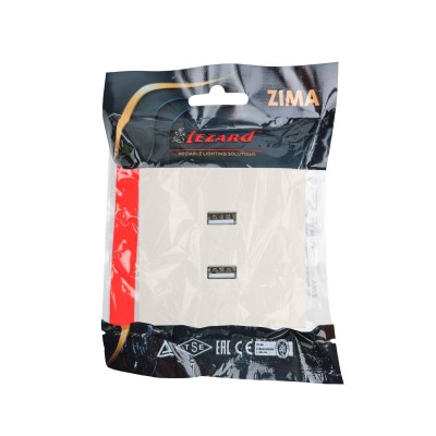 ZIMA Розетка 2-ая USB разъем слоновая кость