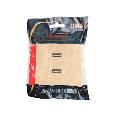 ZIMA Розетка 2-ая USB разъем золото