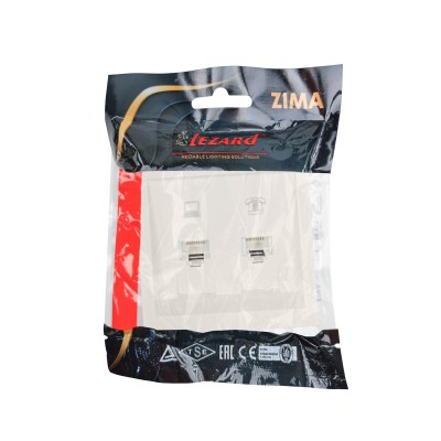 ZIMA Розетка компьютер+телефон слоновая кость