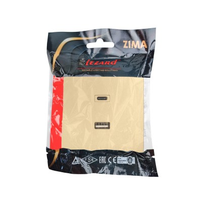 ZIMA Розетка TC+ USB разъем золото
