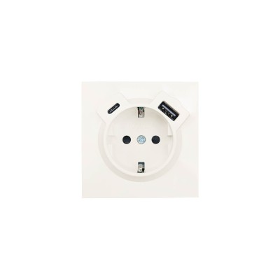ZIMA Розетка с/з TC + USB разъем слоновая кость