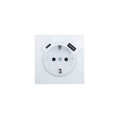 ZIMA Розетка с/з TC + USB разъем белая