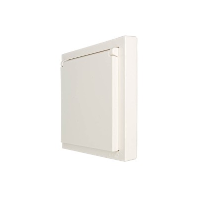 ZIMA Розетка с/з с крышкой ПБТ слоновая кость безвинтовой зажим/клемма IP-44