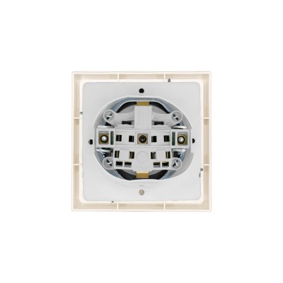 ZIMA Розетка с/з с крышкой ПБТ слоновая кость безвинтовой зажим/клемма IP-44