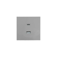 ZIMA Розетка TC+ USB разъем серый матовый