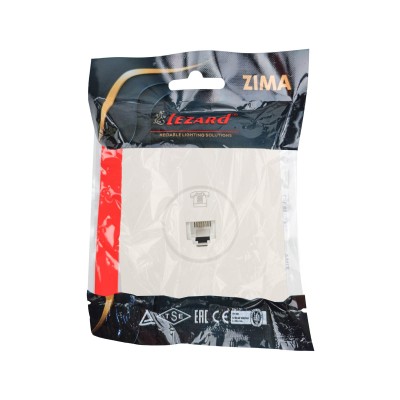ZIMA Розетка телефонная евро слоновая кость