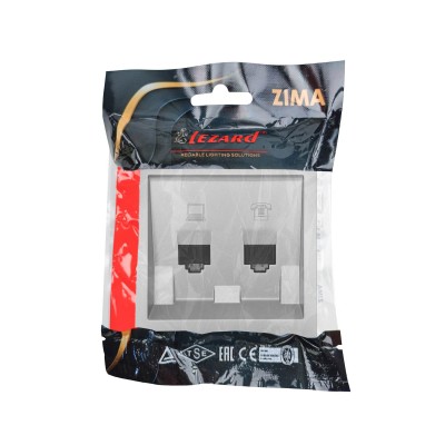 ZIMA Розетка компьютер+телефон серый матовый