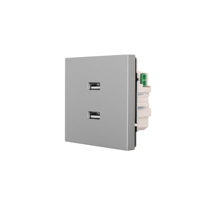 ZIMA Розетка 2-ая USB разъем серый матовый
