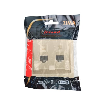ZIMA Розетка компьютер+телефон золото
