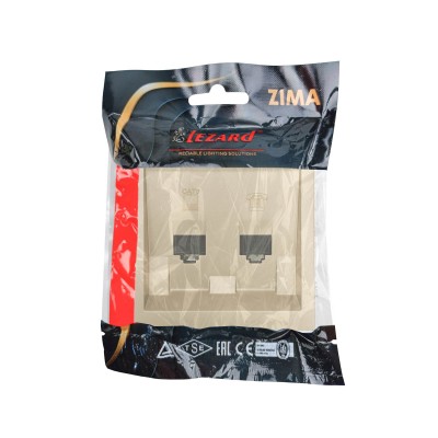 ZIMA Розетка компьютер+телефон золото с модулем Cat 6