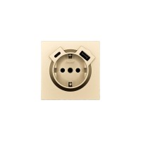 ZIMA Розетка с/з TC + USB разъем золото
