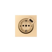 ZIMA Розетка с/з + USB разъем золото