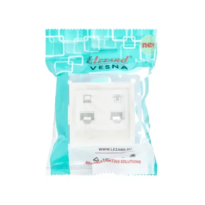 VESNA Розетка компьютер+телефон жемчужный