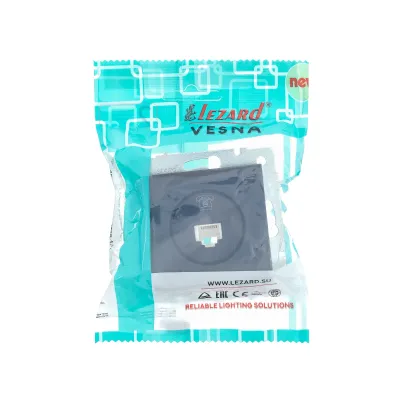 VESNA Телефонная розетка – 1 пост  графит