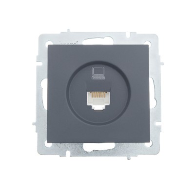 VESNA Розетка компьютерная – разъем Cat 5e – 1 пост  графит
