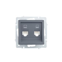 VESNA Розетка компьютерная – разъем Cat 5e – 2 поста  графит