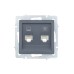VESNA Розетка компьютерная + телефонная розетка Numeris (RJ45 Cat5e + Rj11)  графит