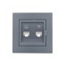 VESNA Розетка компьютерная + телефонная розетка Numeris (RJ45 Cat5e + Rj11)  графит