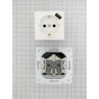 VESNA Розетка сз + USB разъём жемчужный