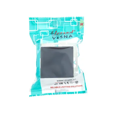 VESNA Розетка сз с крышкой ПБТ   черный
