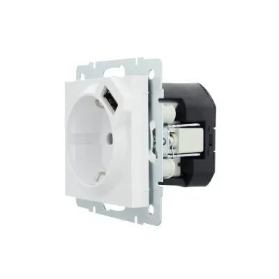 VESNA Розетка сз + USB разъём белый