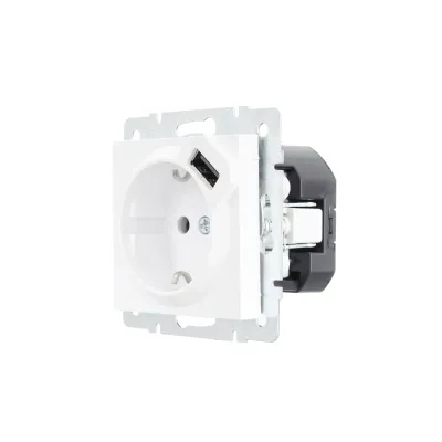 VESNA Розетка сз + USB разъём белый