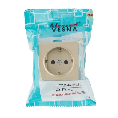 VESNA Розетка с защитой от детей ПБТ золото