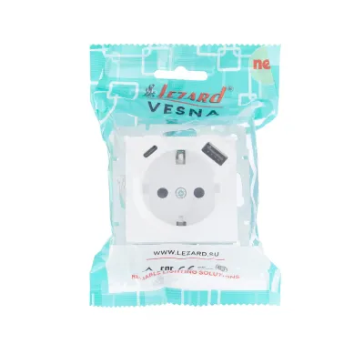 VESNA Розетка  сз TC+USB разъём   белый