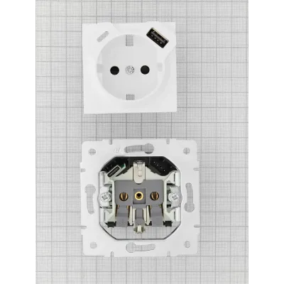 VESNA Розетка  сз TC+USB разъём   белый