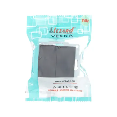 VESNA Выключатель двойной черный
