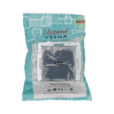 VESNA Розетка HDMI одинарная графит