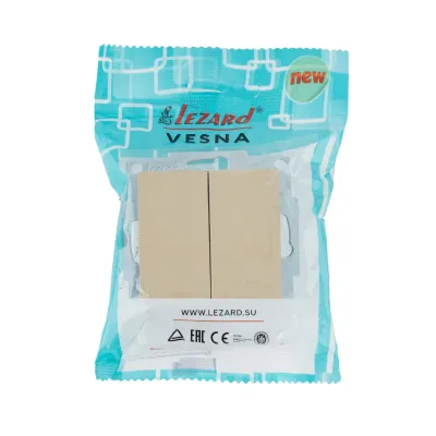 VESNA Выключатель двойной золото