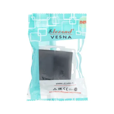VESNA Выключатель проходной двойной черный