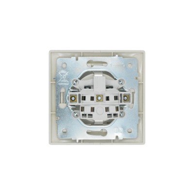 MIRA Розетка с/з с крышкой ПБТ крем IP44.
