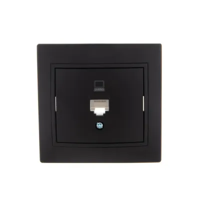 MIRA Розетка компьютерная RJ45Cat 5e    черный бархат