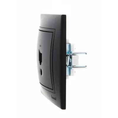 MIRA Розетка компьютерная RJ45Cat 5e    черный бархат