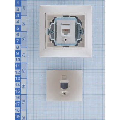 MIRA Розетка компьютерная RJ45Cat 5e жемчужно-белый перламутр