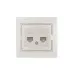 MIRA Розетка компьютерная двойная RJ45Cat 5e жемчужно-белый перламутр