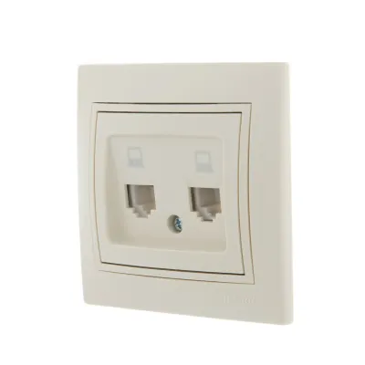MIRA Розетка компьютерная двойная RJ45Cat 5e   кремовый