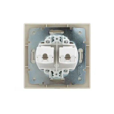 MIRA Розетка компьютерная двойная RJ45Cat 5e   кремовый