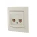 MIRA Розетка компьютер + телефон (RJ45 Cat 5e+RJ11)   кремовый