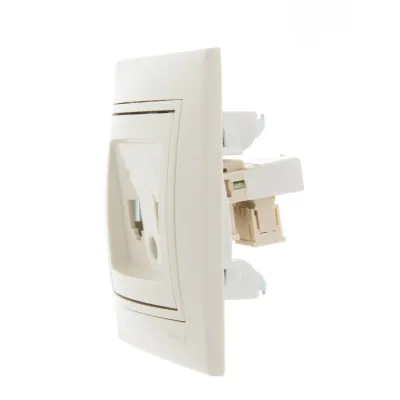 MIRA Розетка компьютер + телефон (RJ45 Cat 5e+RJ11)   кремовый