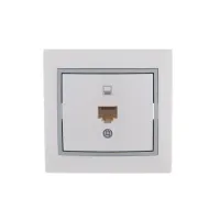 MIRA Розетка компьютерная RJ45Cat 5e   белый/серый